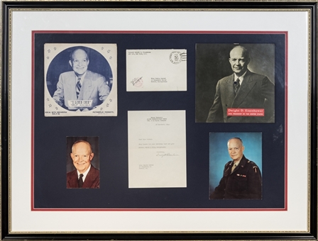 1944 Dwight Eisenhower Signed Typed Letter In 33x25 Framed Display (JSA)